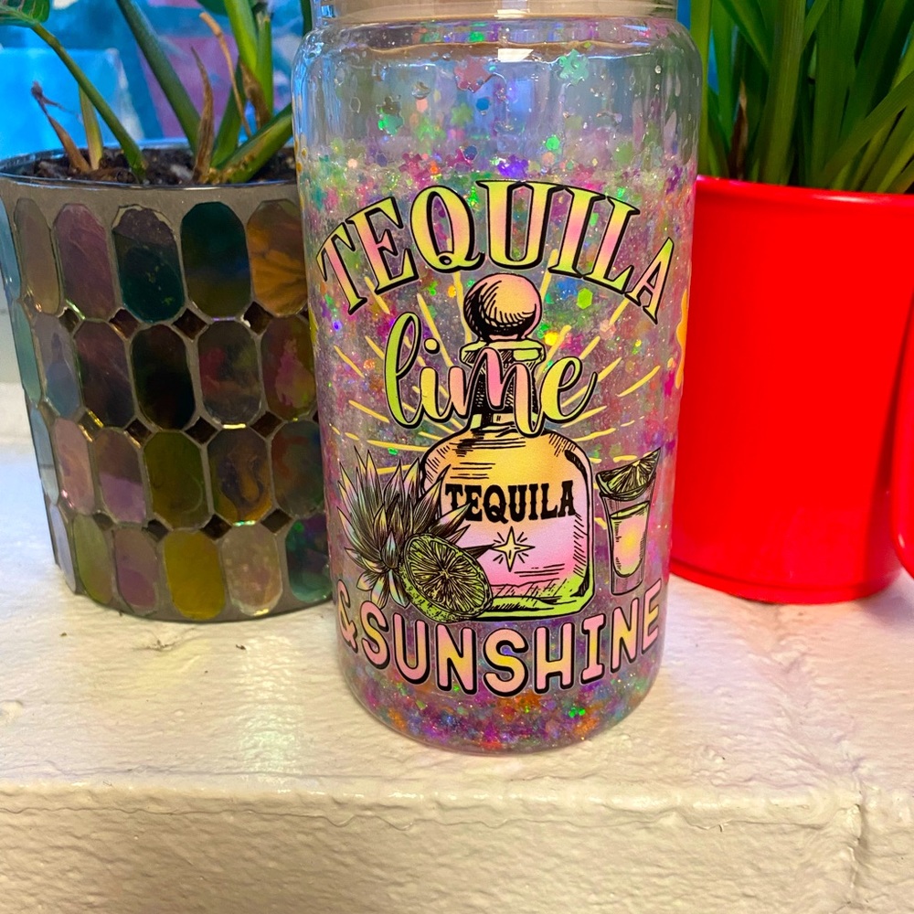 Tequila glass snow globe.